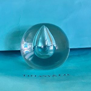 Tiffany & Co. Clear Crystal Teardrop Paperweight